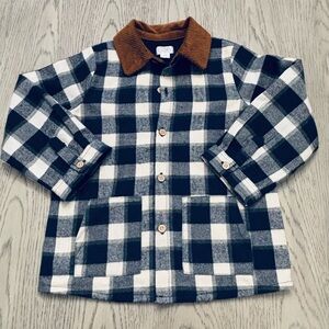 Mud Pie Boy’s Navy Plaid Shacket Size L 4T/5T